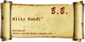 Blitz Bató névjegykártya